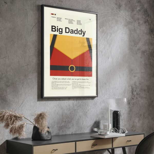 Big Daddy movie poster featuring mid-century modern house illustration