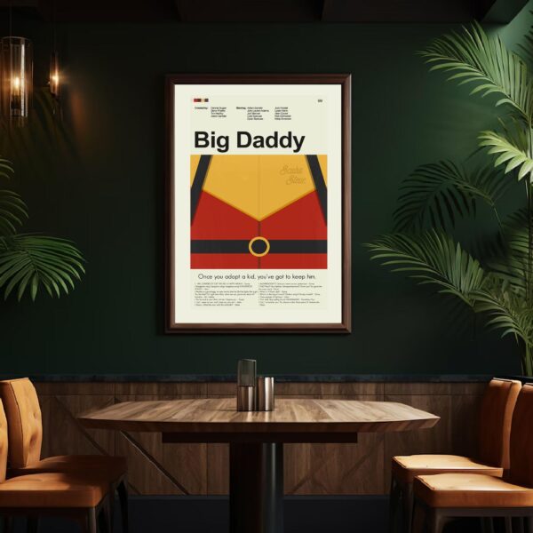 Big Daddy movie poster featuring mid-century modern house illustration