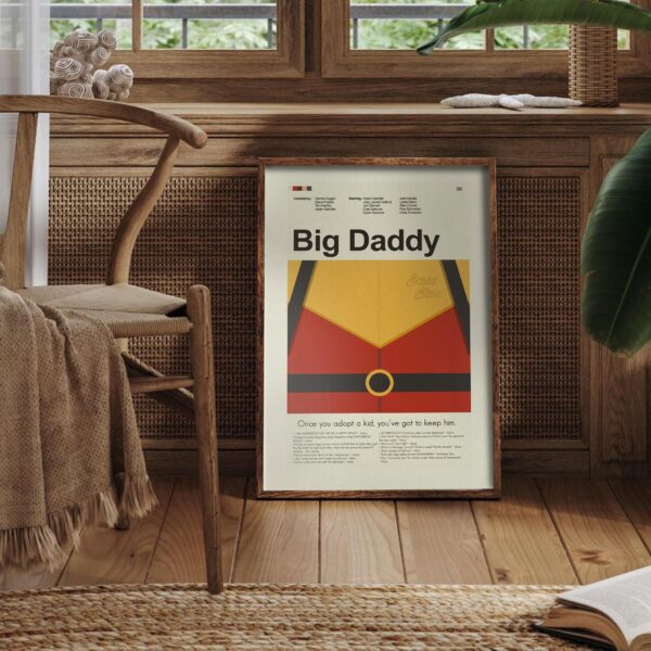 Big Daddy movie poster featuring mid-century modern house illustration
