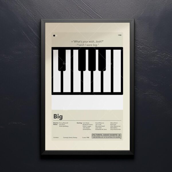 Big vintage 20th Century Studios movie poster in mid-century modern style