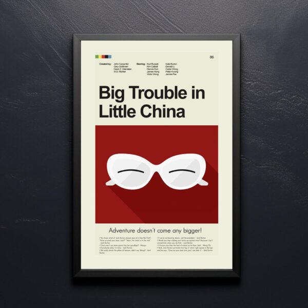 Mid-century modern Big Trouble in Little China movie poster artwork