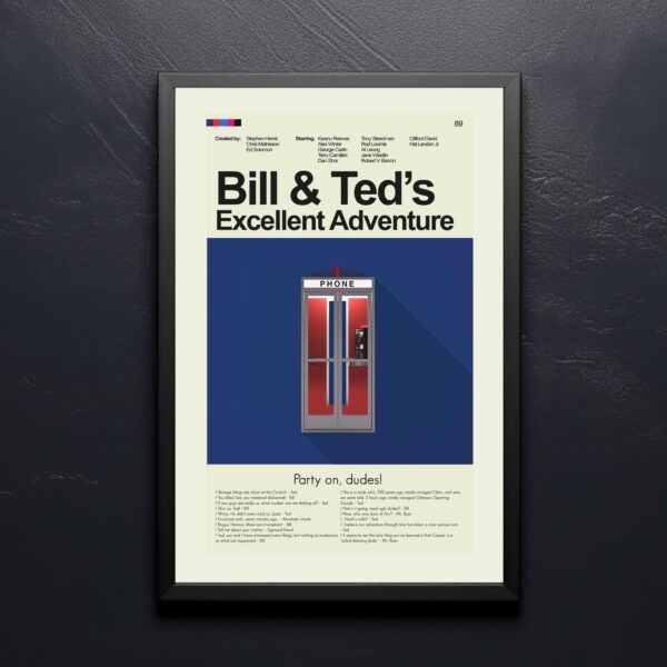 Mid-century modern Bill & Ted's Excellent Adventure movie poster art