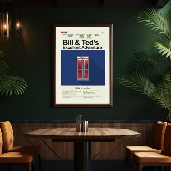 Mid-century modern Bill & Ted's Excellent Adventure movie poster art