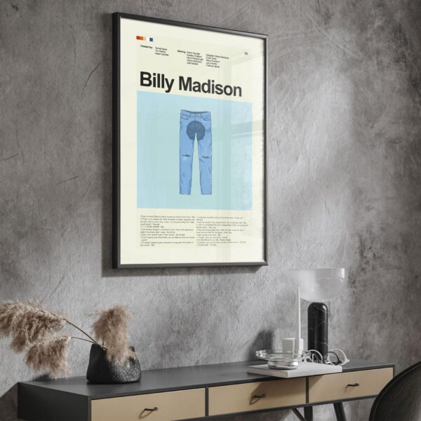 Billy Madison movie poster in mid-century modern style with limited edition design