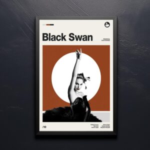 Black Swan Movie Poster - retro mid-century artwork