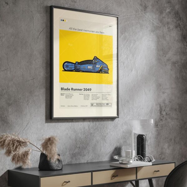 Mid-century modern Blade Runner 2049 movie poster wall art