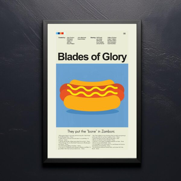 Mid-century modern style Blades of Glory movie poster art