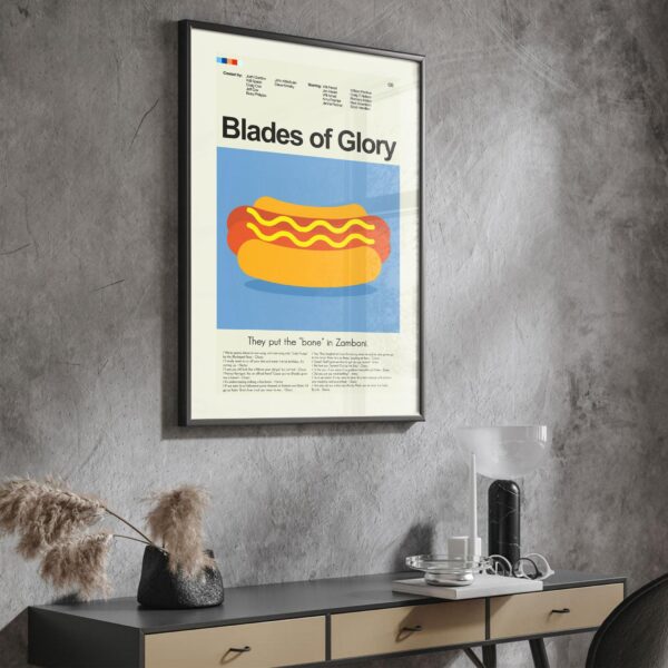 Mid-century modern style Blades of Glory movie poster art