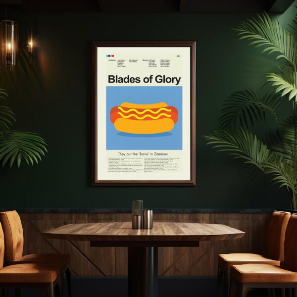 Mid-century modern style Blades of Glory movie poster art