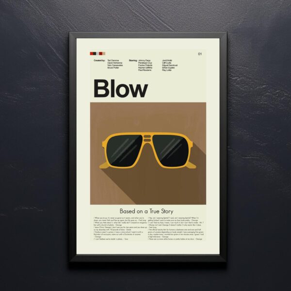 Mid-century modern graphic poster of the movie Blow