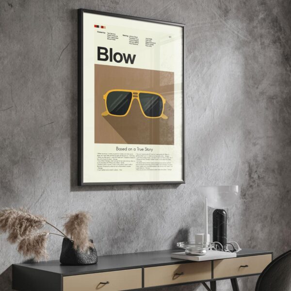 Mid-century modern graphic poster of the movie Blow