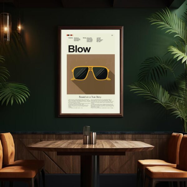 Mid-century modern graphic poster of the movie Blow