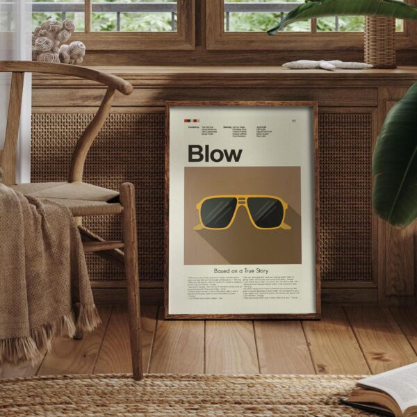Mid-century modern graphic poster of the movie Blow