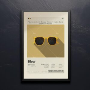 Mid-century modern Blow movie poster with retro design and bold colors