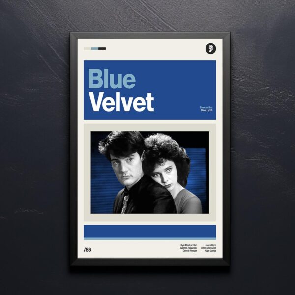 Blue Velvet movie poster - mid-century vintage print
