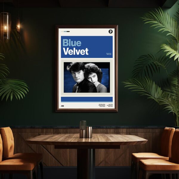 Blue Velvet movie poster - mid-century vintage print