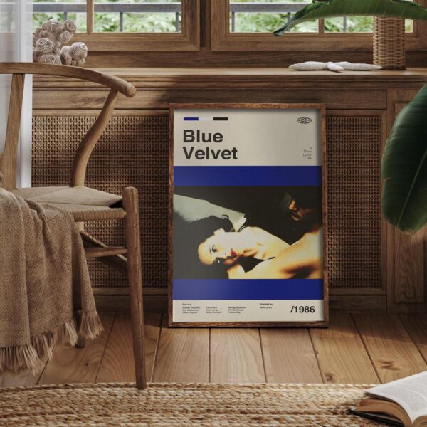 Blue Velvet Movie Poster - mid-century retro artwork print