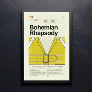 Mid-century modern Bohemian Rhapsody movie poster with house design