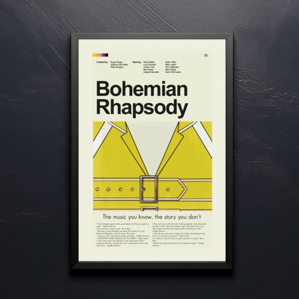 Mid-century modern Bohemian Rhapsody movie poster with house design