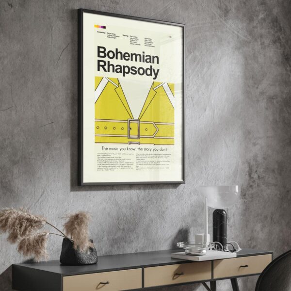 Mid-century modern Bohemian Rhapsody movie poster with house design