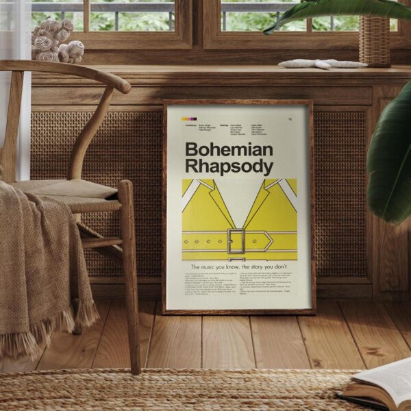 Mid-century modern Bohemian Rhapsody movie poster with house design