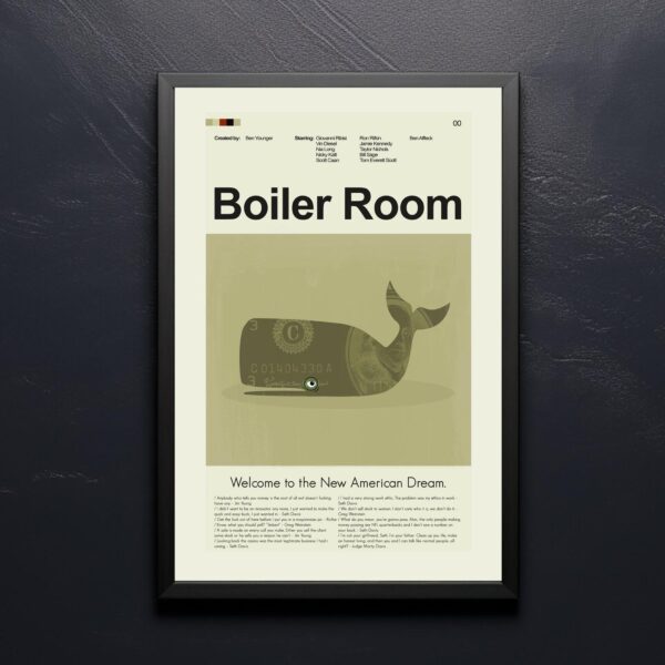 Boiler Room movie poster by 20th Century Studios with mid-century modern style