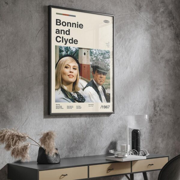 Bonnie and Clyde movie poster - mid-century artwork