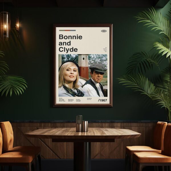 Bonnie and Clyde movie poster - mid-century artwork