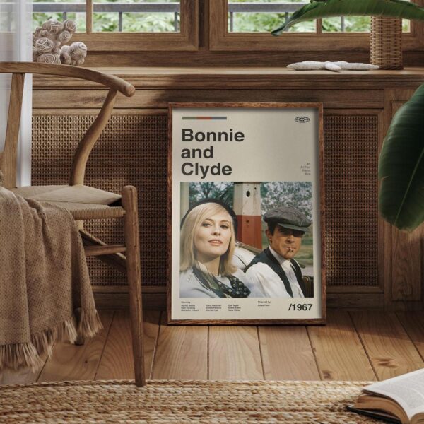 Bonnie and Clyde movie poster - mid-century artwork
