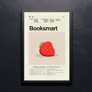 Booksmart movie poster with mid-century modern furniture design