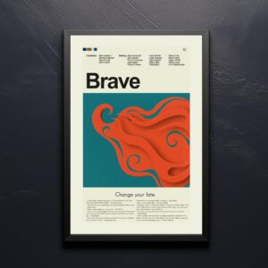 Mid-century modern Brave movie poster from 20th Century Studios