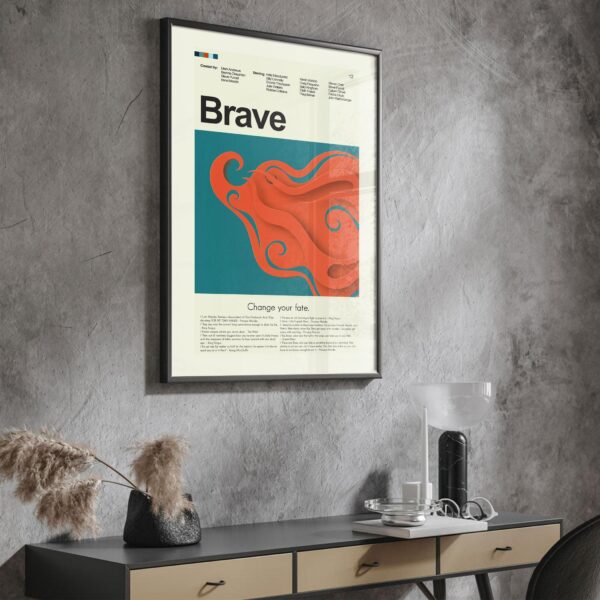 Mid-century modern Brave movie poster from 20th Century Studios