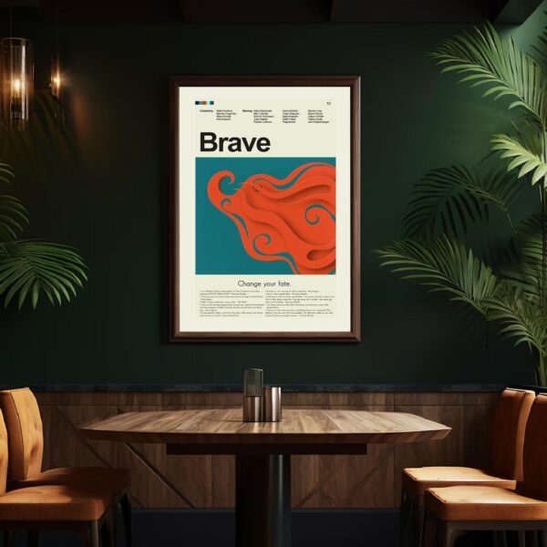 Mid-century modern Brave movie poster from 20th Century Studios