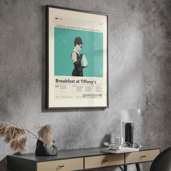 Mid-century modern Breakfast at Tiffany's movie poster art print