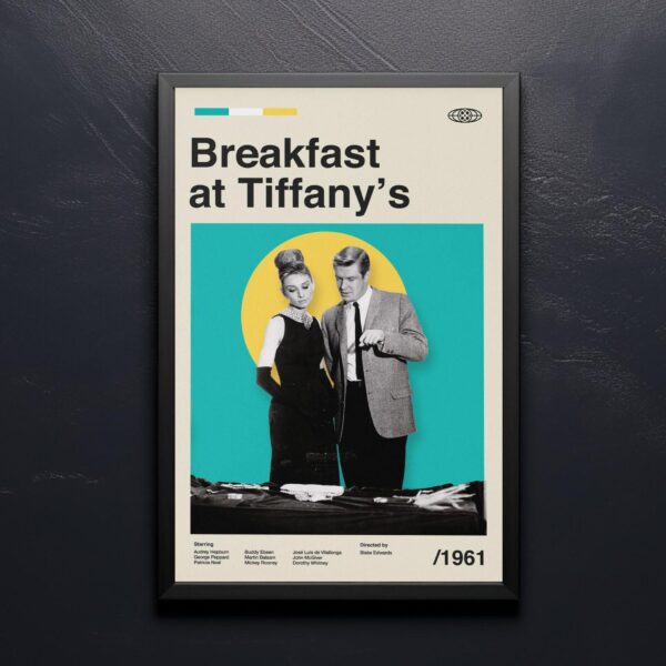 Breakfast at Tiffany's mid-century poster retro artwork