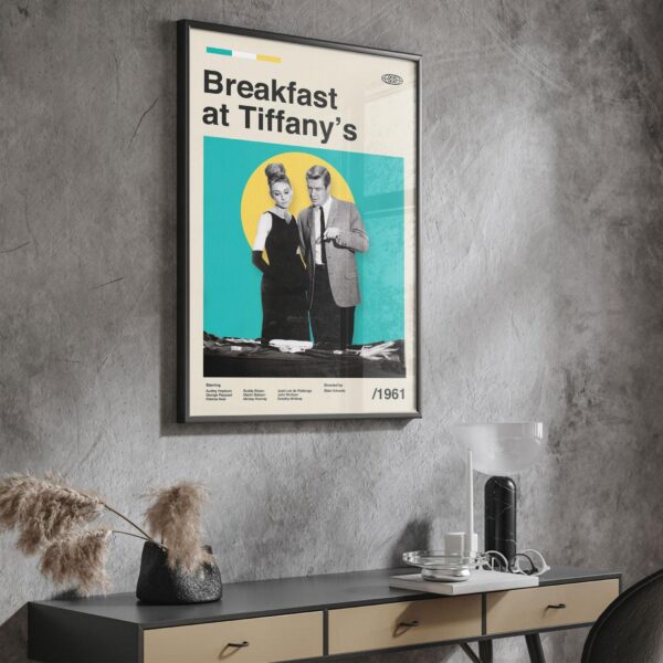 Breakfast at Tiffany's mid-century poster retro artwork