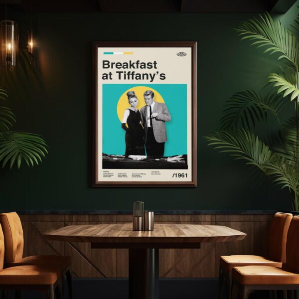 Breakfast at Tiffany's mid-century poster retro artwork