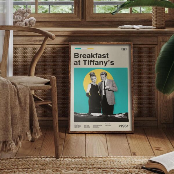 Breakfast at Tiffany's mid-century poster retro artwork