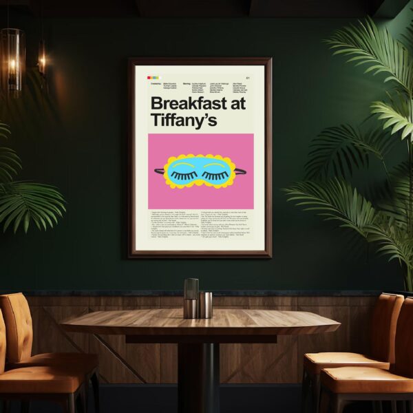 Mid-century modern Breakfast at Tiffany's movie poster art print