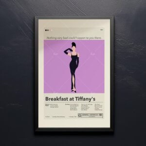 Mid-century modern Breakfast at Tiffany's movie poster art print
