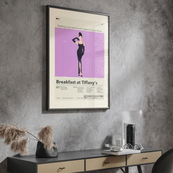 Mid-century modern Breakfast at Tiffany's movie poster art print