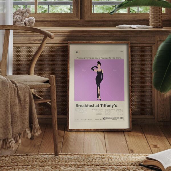 Mid-century modern Breakfast at Tiffany's movie poster art print