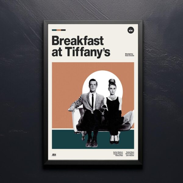 Breakfast at Tiffany's mid-century poster retro artwork