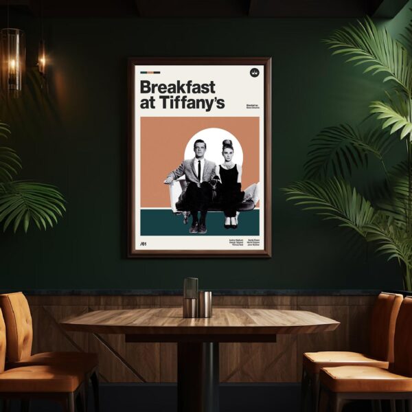 Breakfast at Tiffany's mid-century poster retro artwork