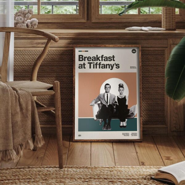 Breakfast at Tiffany's mid-century poster retro artwork