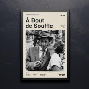 Breathless Movie Poster - retro mid-century artwork
