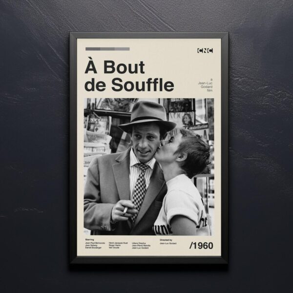 Breathless Movie Poster - retro mid-century artwork