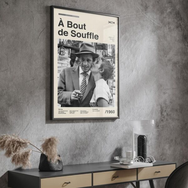 Breathless Movie Poster - retro mid-century artwork