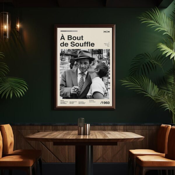 Breathless Movie Poster - retro mid-century artwork