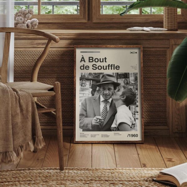 Breathless Movie Poster - retro mid-century artwork